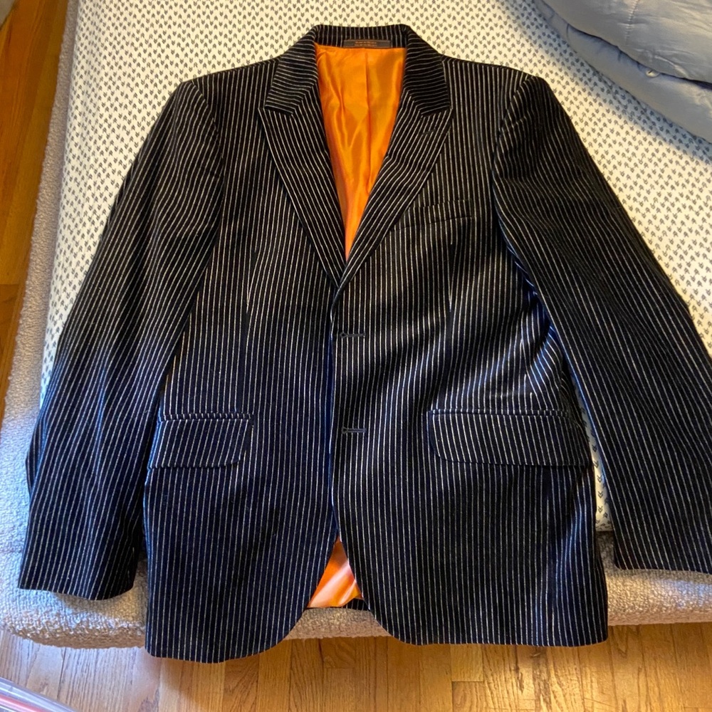 Men’s Black and White Velvet Jacket - Ben Sherman
